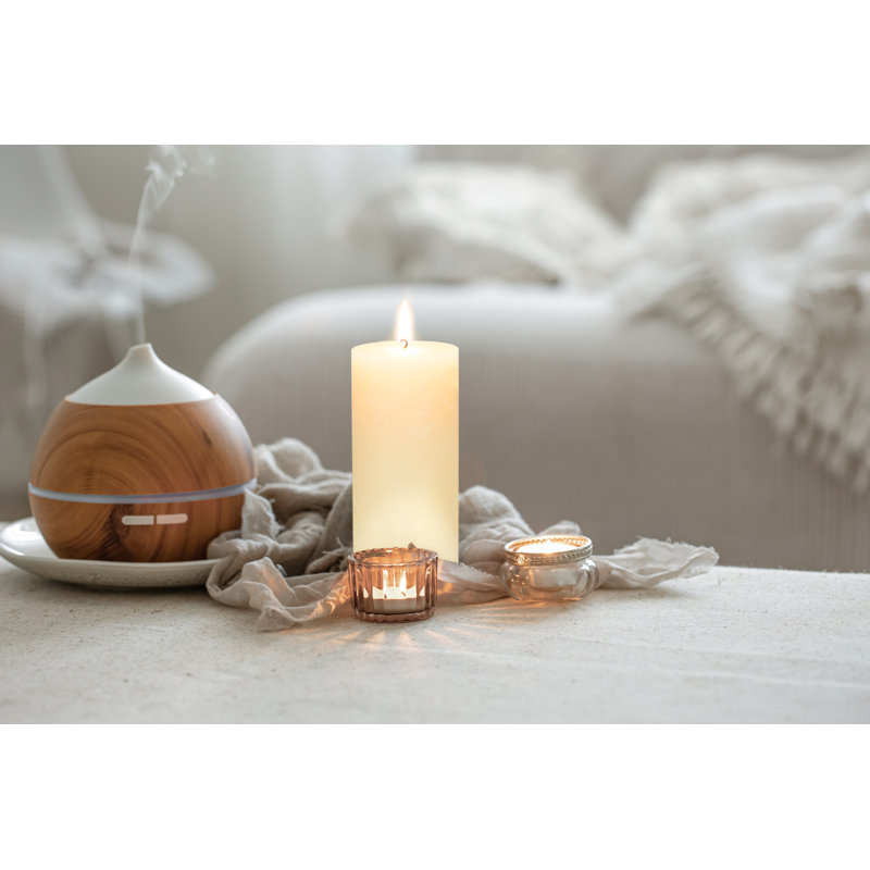Bougie pilier parfumée 6 pièces, Vanille, Ivoire