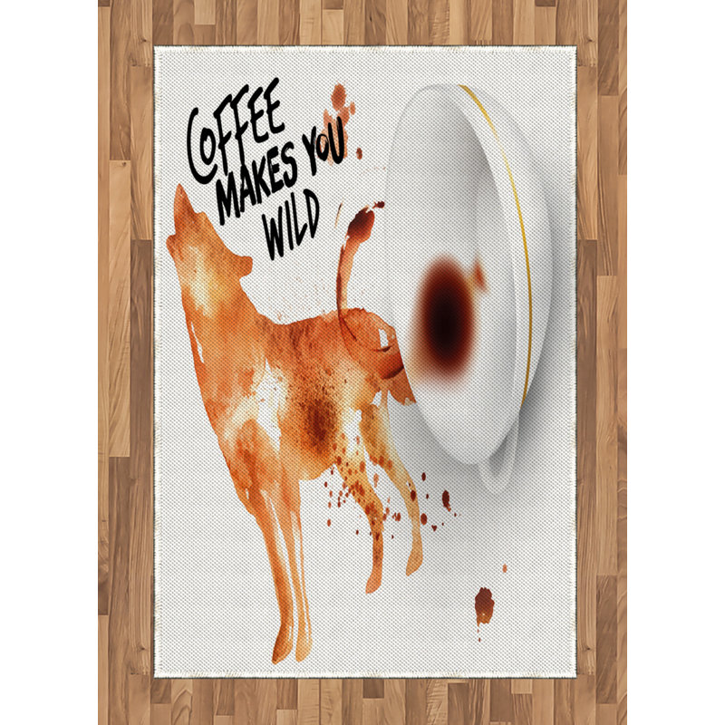 Tapis décoratif long en fibres de café à haute densité Coffee Art, Rectangle— 4 pi x 5 pi 8 po