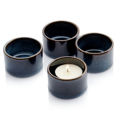 4 Piece Earthenware Tabletop Tealight Holder Set