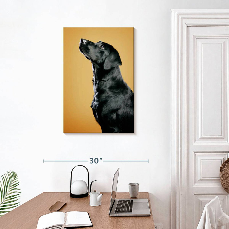 Brampt Obedient Black Dog, 30" H x 20" W