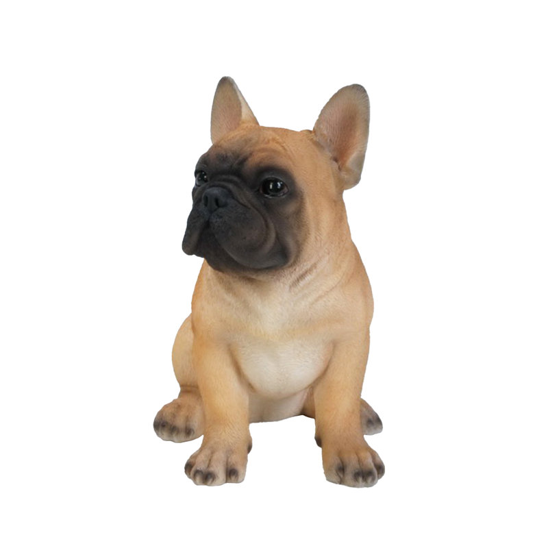 Statue chiot bulldog français assis