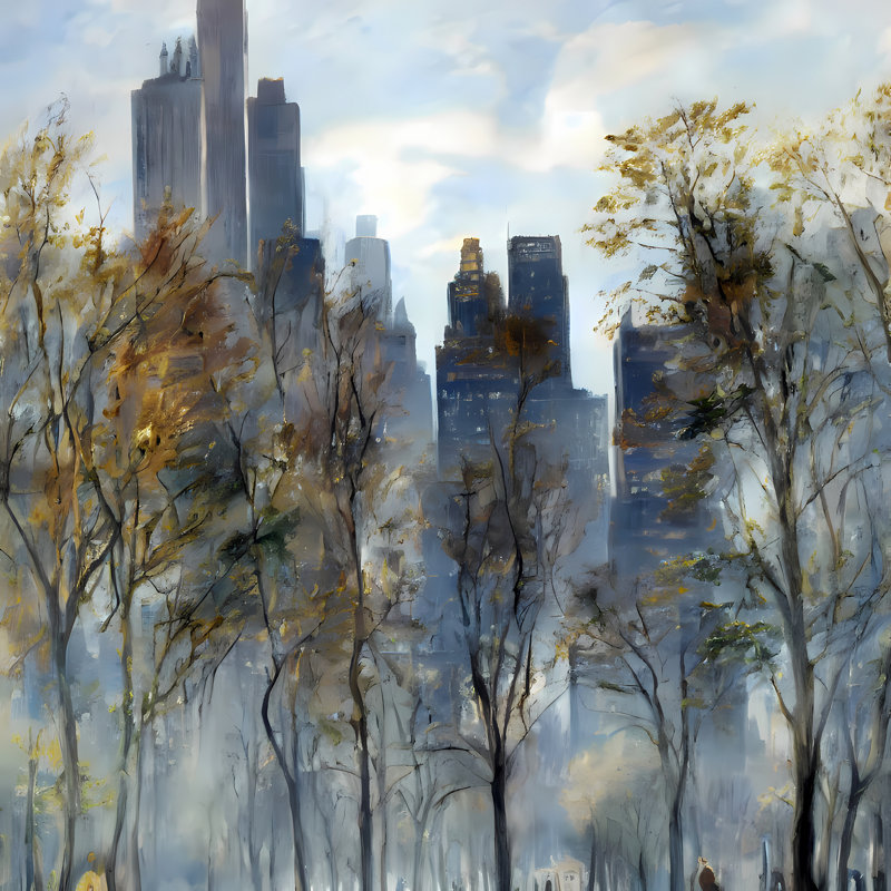 Central Park New York, 24" H x 24" W