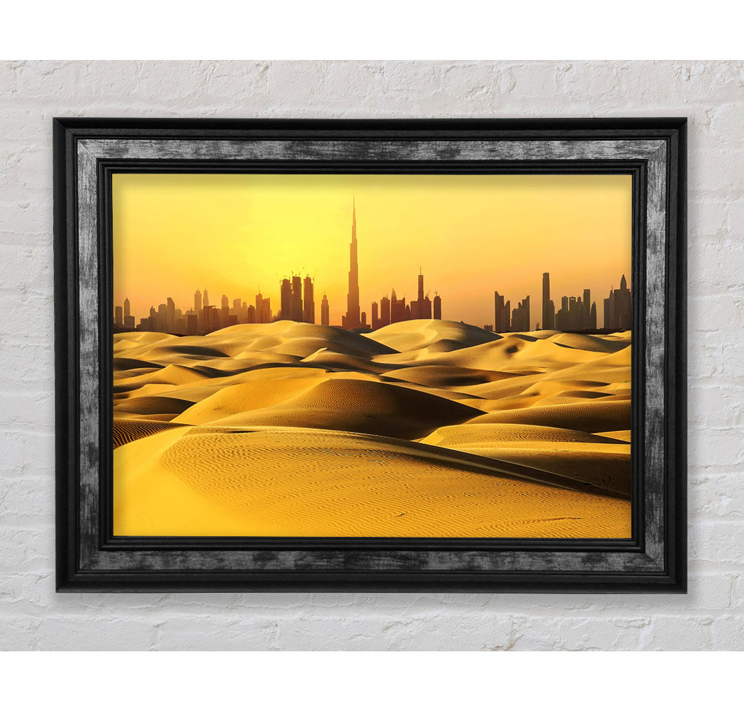 Burj Khalifa Golden Sunset Gerahmter Druck