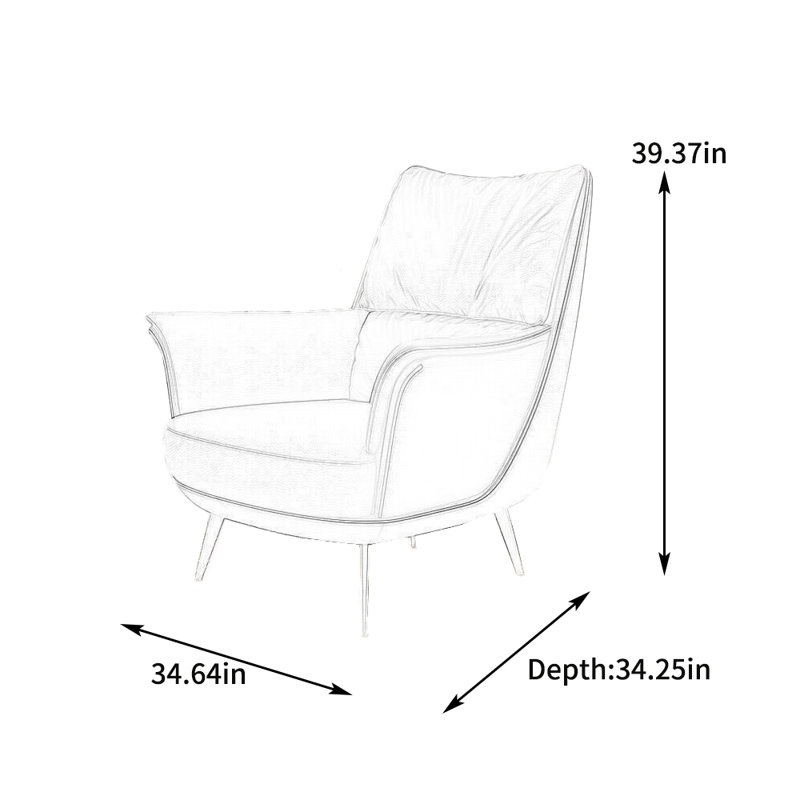 Fauteuil inclinable Jedikiah, Cuir jaune