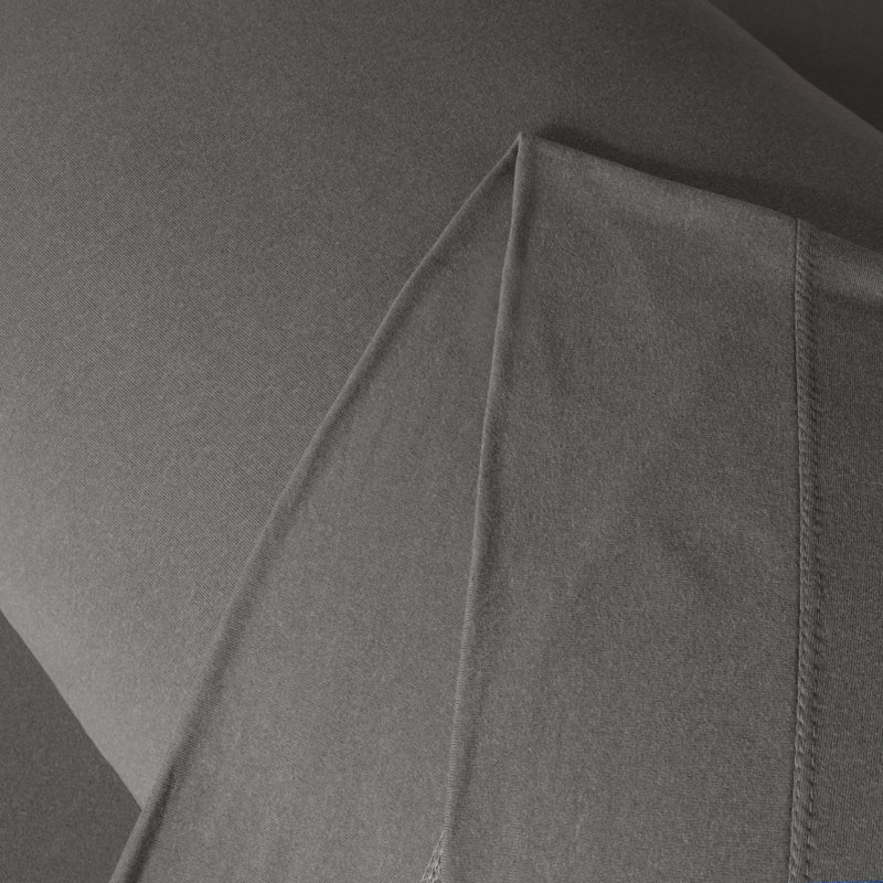 Wayfair Basics® Ultra Soft Jersey Knit All-Season Sheet Set, Heather Gray, Queen Sheet Set with 2 Pillowcases