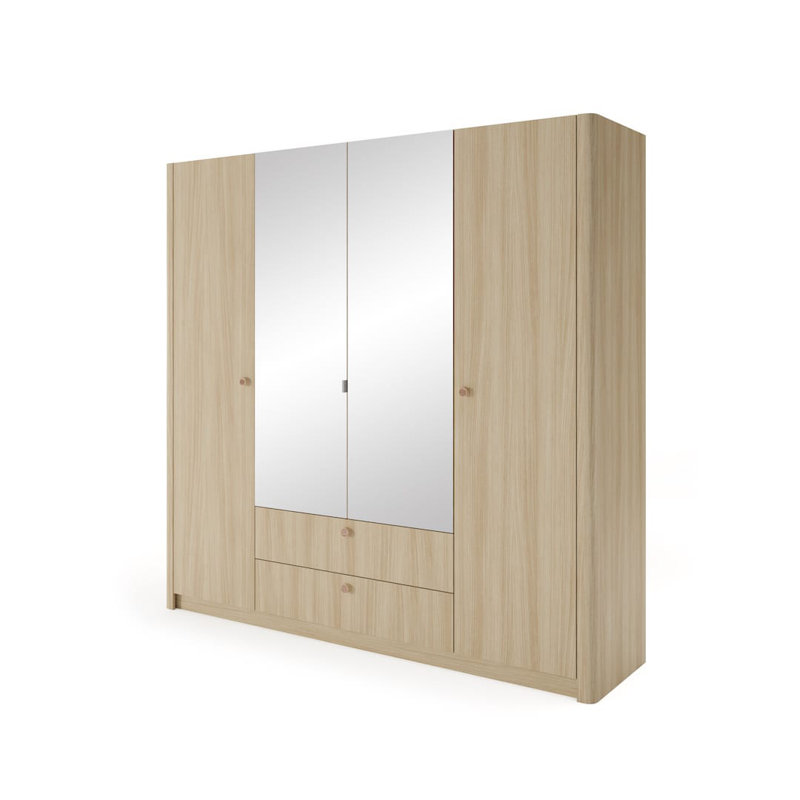 Tiernen 2 Door Manufactured Wood Wardrobe