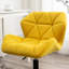 Chaise de bureau Diamond en jaune énergique - Pivot réglable, coussin en velours, système de levage, structure en métal et siège intrigant, siège en tissu, mousse confortable, fabrication