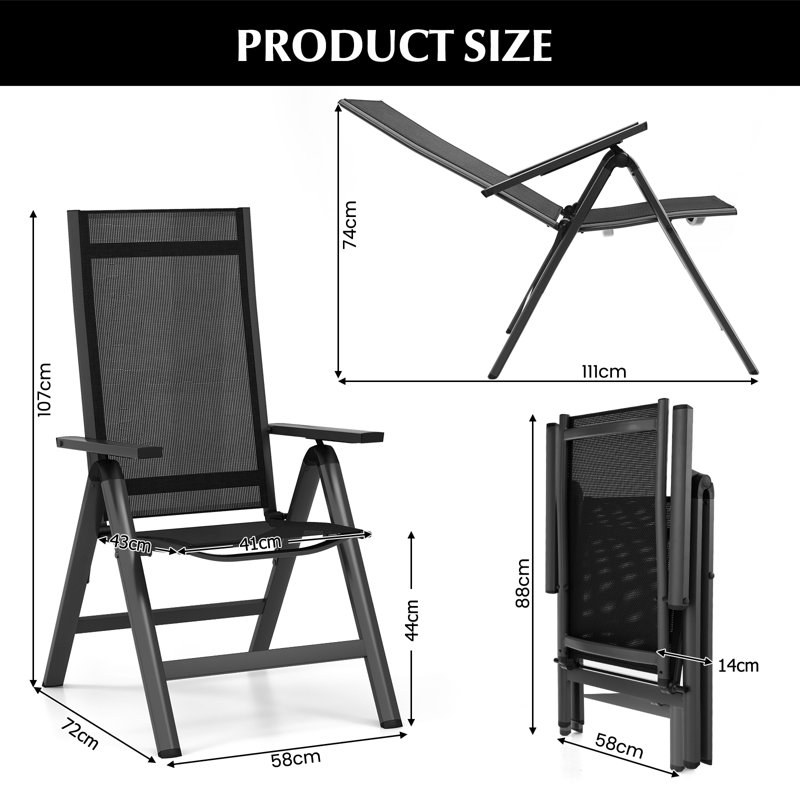 Camalla Mesh Patio Folding Chair Folding Chair