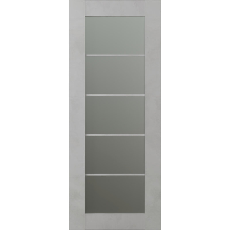 Panneau de porte standard préfini en bois manufacturé et vitré Avon 5 Lite, 31,75 po x 79,38 po, Frêne