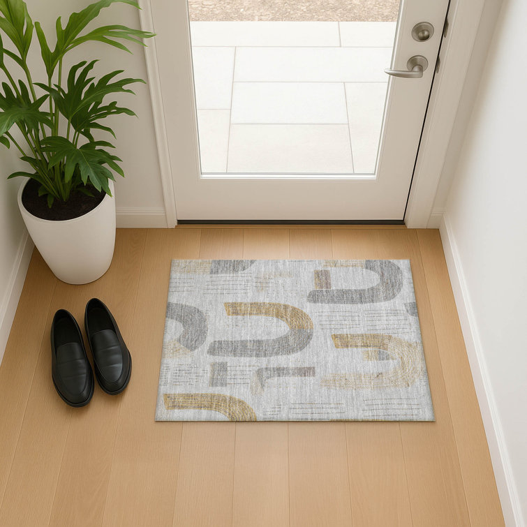 Premium Machine Washable Mehara AMF1698 Geometric Rug