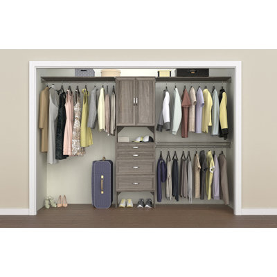 SuiteSymphony 84" W - 120" W Closet System with Drawers and Doors