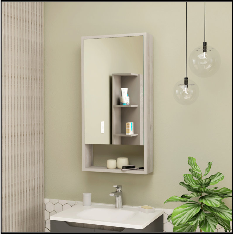 Rectangle Medicine Cabinet With Mirror, White