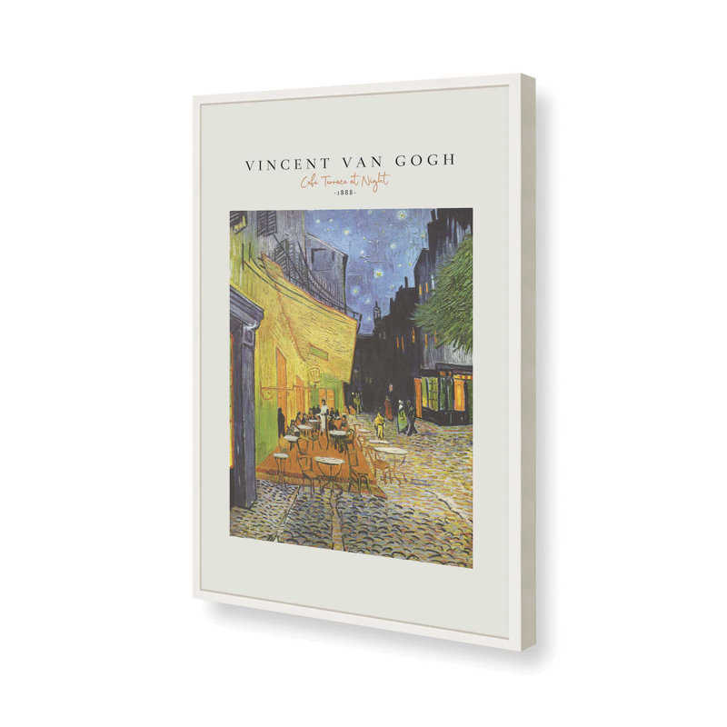 «Van Terrace» par Van Gogh's Cafe, H 15 po x l 12 po x P 1,25 po, Reproduction encadrée sans passe-partout, Blanc opaque