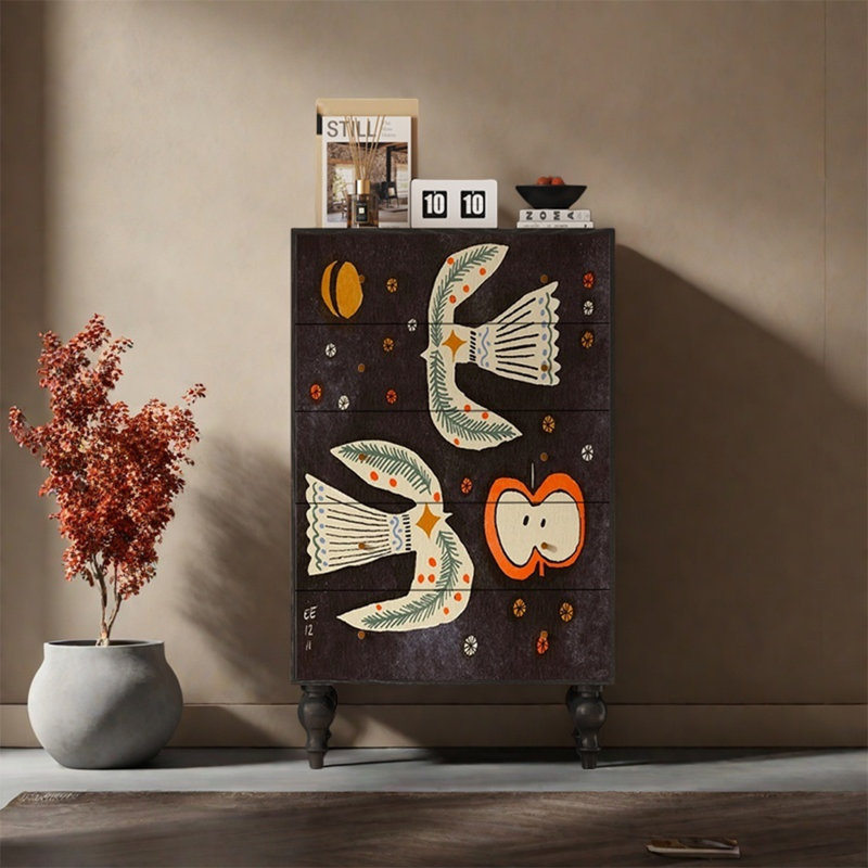 Elegant Walnut Frame Storage Cabinet