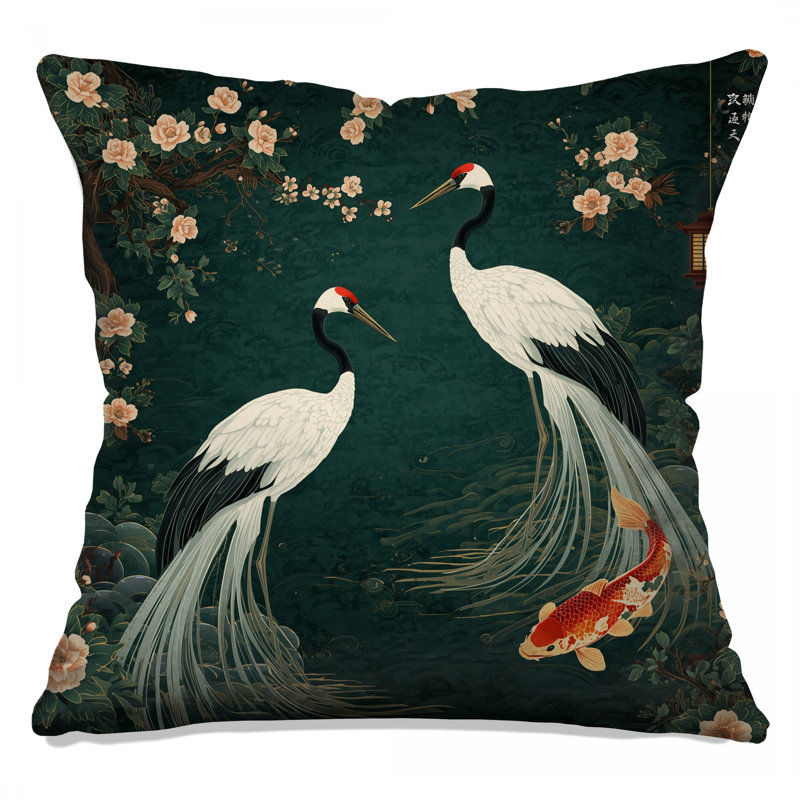Coussins Cranes, 18 x 18 pouces