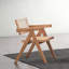 De 2 chaises avec accoudoirs pour salle à manger moderne Mid-Century, finition naturelle, assise confortable, l 20 po x P 22 po x H 31 po