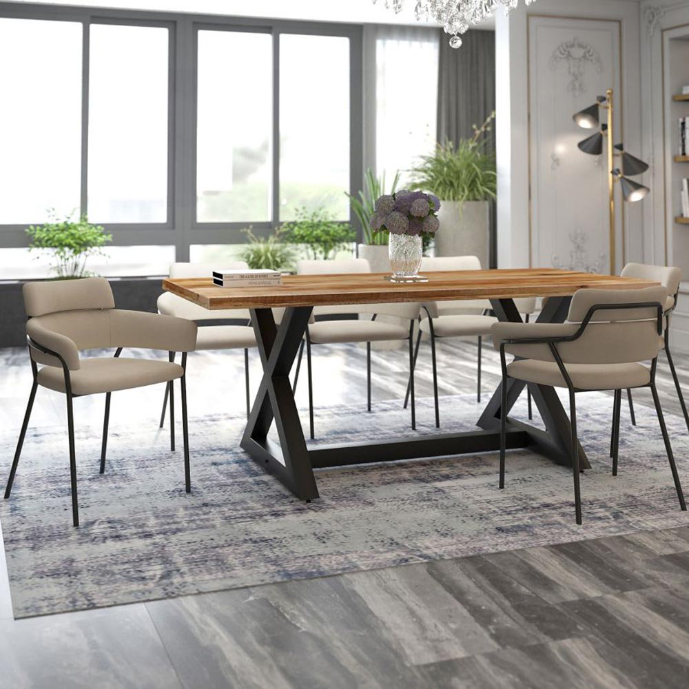 Latitude Run® 7Pc Dining Set - Natural Table With Beige Chair - Wayfair ...