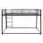 Metal Full XL Over Queen Size Floor Placed Bunk Bed With Stable Frame Structure, Black