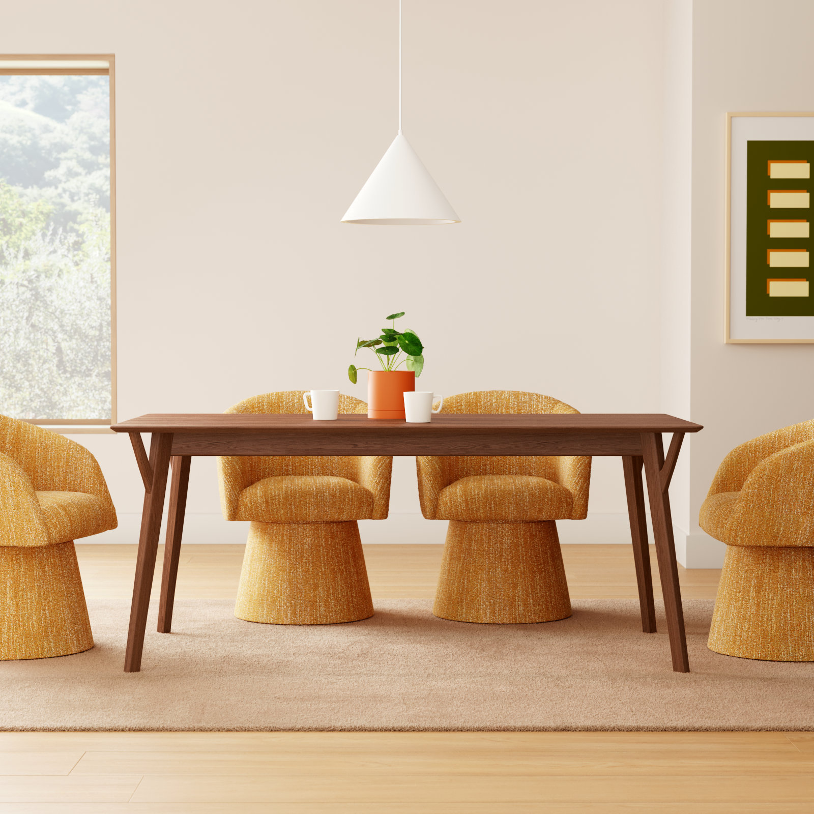 Evanston 71" Wood Dining Table, Walnut