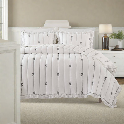 Elegant Microfiber Bedding Sets, 3-piece Quilt For Romantic Bedroom Decor