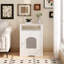 Meuble de litière pour chat, maison de chat en bois avec armoire fermée, litière cachée avec tablette de rangement, table d'appoint moderne pour salon ou chambre à coucher - blanc