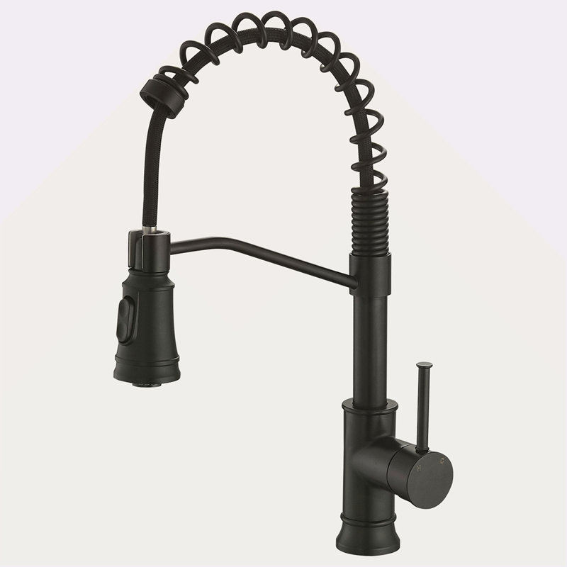 Kitchen Faucet With Pull Out Sprayer Black Stainless Steel Single Handle Kitchen Sink Faucets