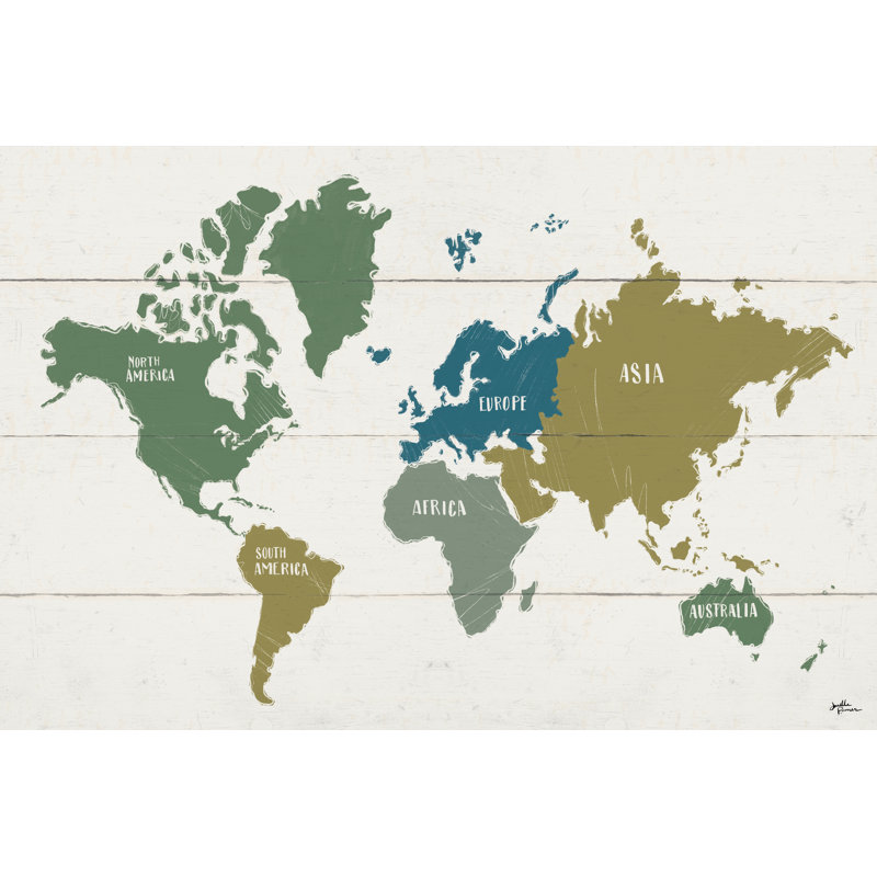 Carte du monde Peace and Lodge, Encadrement argenté, Non, H 24 po x l 36 po