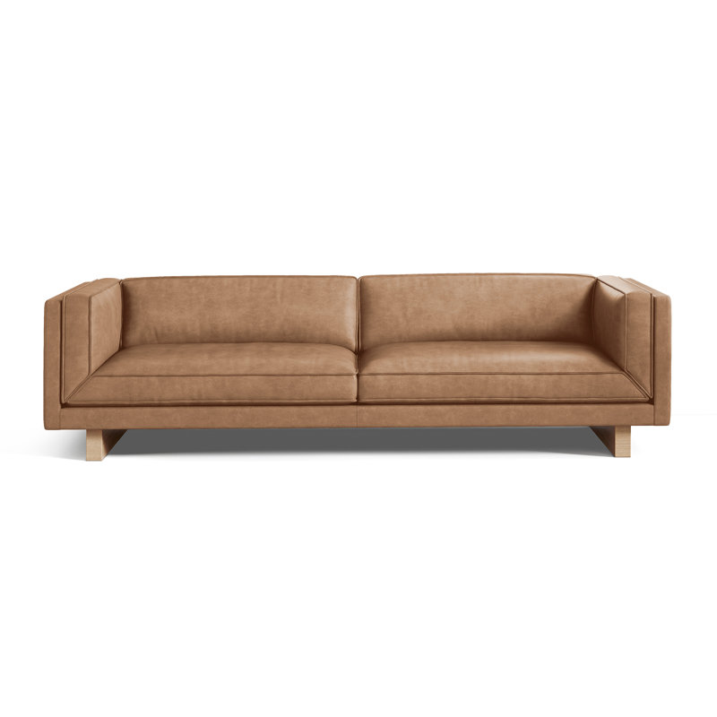 Alaina Top Grain Leather Wide Seat Sofa