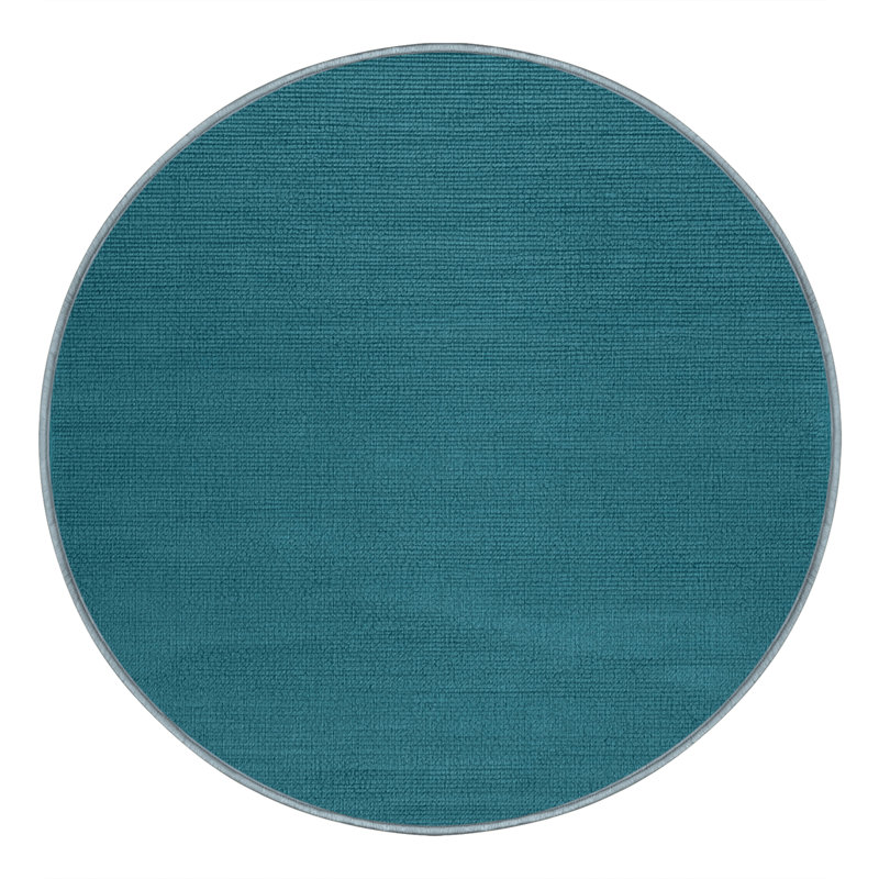Tapis bleu uni lavable à la machine, Carré 4 pi