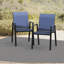 Ensemble de 4 chaises de salle à manger d'extérieur en polyester enduit de PVC avec structure en métal et dossier pour l'extérieur-1236806520