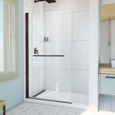 Porte de douche battante en bronze huilé DreamLine Aqua-Q l 40 po x H 72 po