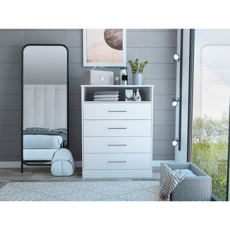 Commode Atlanta, chambre à coucher, blanc, Blanc