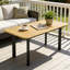 Rectangular Wood Metal Outdoor Coffee Table , 90cm cm W 49cm cm D