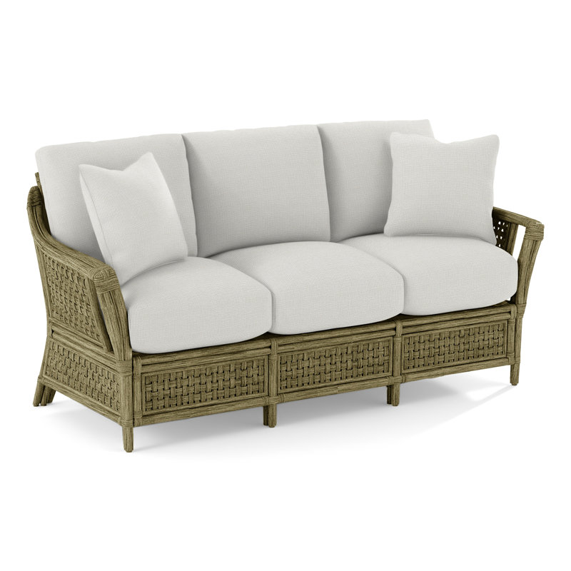 Boca Upholstered 78'' Sofa, Black Buffalo Check, Brass