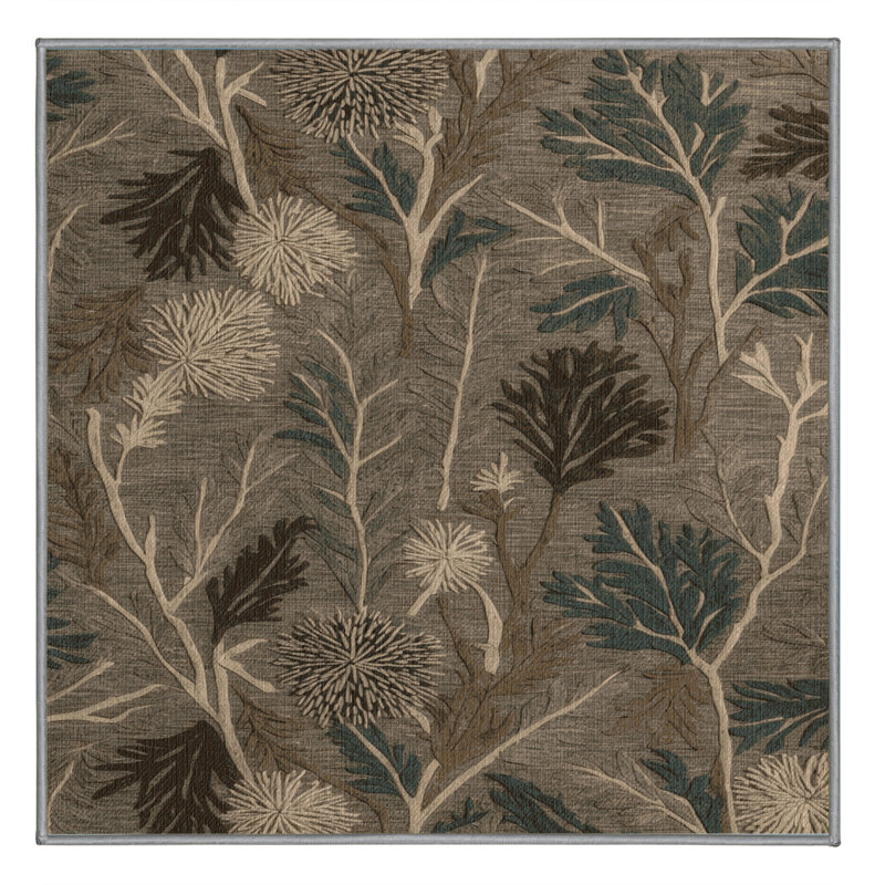 Washable Burdock Root Vegetables Area Rug, Square 3'
