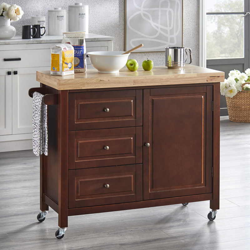 Callahan 44 " W Kitchen Cart, Espresso / Natural