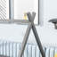 Lit simple gris avec garde-corps - offrant un espace de chambre confortable