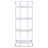 Glossy White 4-Shelf Open Back Bookcase