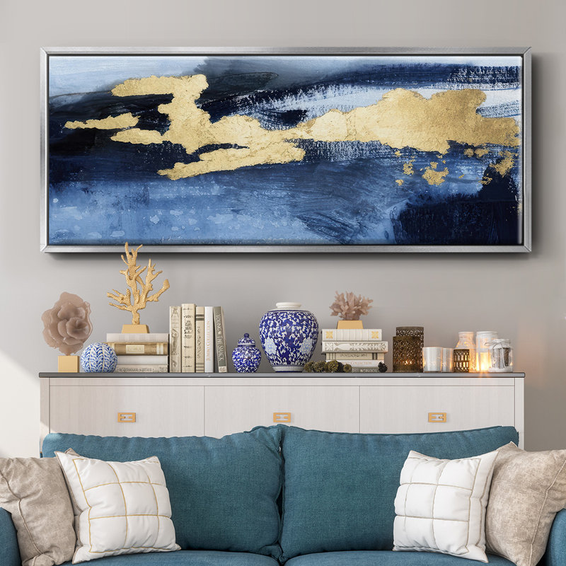 Gilded Indigo Sea I - toile encadrée