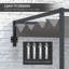 3 x 4 Meter Wall-Mounted Lean-To Pergola with Retractable Dark Grey Canopy, Weather-Resistant Powder-Coated Steel Frame, Outdoor Patio Shade Structure with Drainage Holes