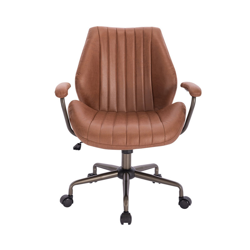 Chaise de bureau en suède MCKINLEY 01, Brun
