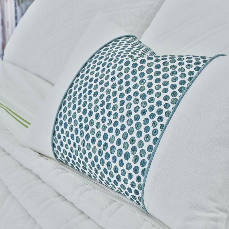 Kona Pillow Cover & Insert, Rectangle 16"H x 22"W, Knuffle Peacock/Baldwin White