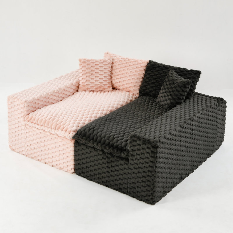Canapé multifonctionnel luxueux en velours de couleur tortue - disposable en une rangée, côte à côte ou face à face, mobilier de salon élégant pour un décor douillet
