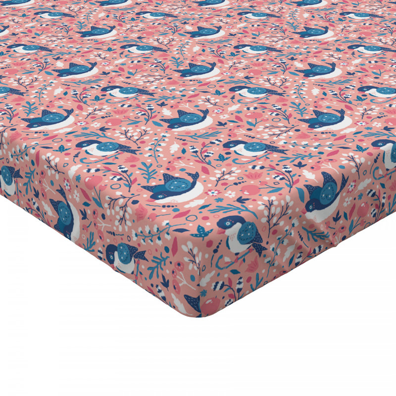 Microfiber Floral Fitted Sheet, Twin Fitted Sheet