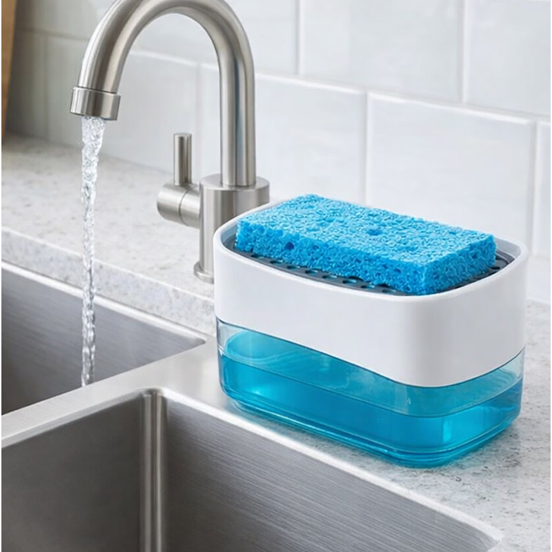 Porte-éponge de distribution de savon en plastique