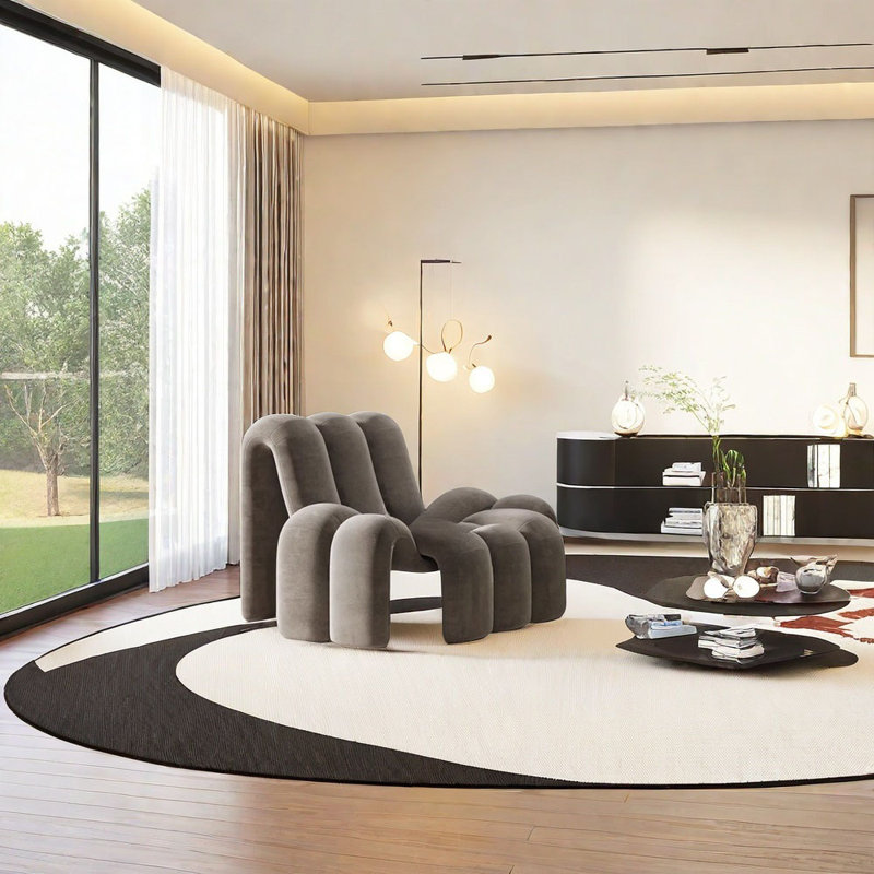 Creative simple modern negotiation sofa, Gray Microfiber/Microsuede