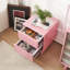 Table d'appoint moderne à 2 tiroirs rose, table de chevet de rangement élégante pour la chambre à coucher et le salon