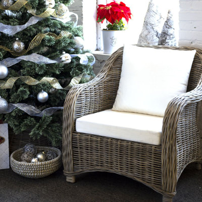 Chaise de patio en rotin avec coussins Costin