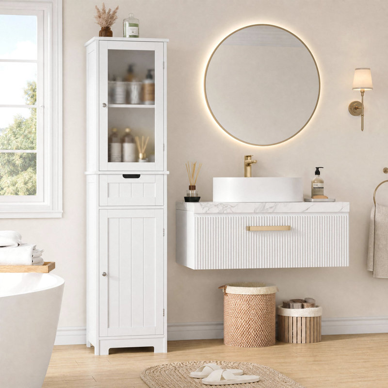 Olvera Linen Cabinet, White