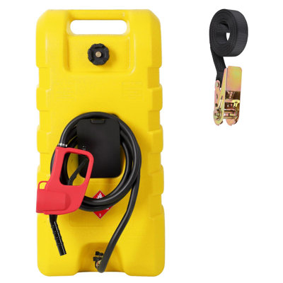 15 Gallon Portable Gasoline Tank Container With Le Fluid Delivery Siphon Pump And 10Ft Delivery Hose